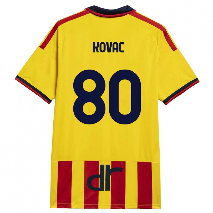 Danxen Niño Camiseta Niko Kovač #80 Amarillo Rojo 1ª Equipación 2026/27 La Camisa México