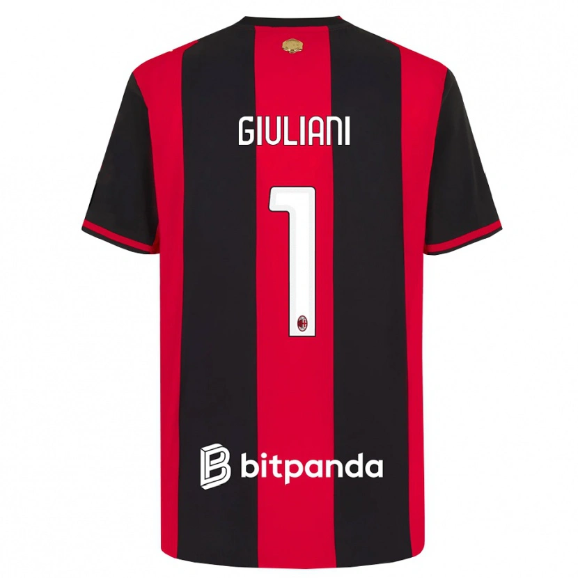 Danxen Niño Camiseta Laura Giuliani #1 Rojo Negro Blanco 1ª Equipación 2026/27 La Camisa México