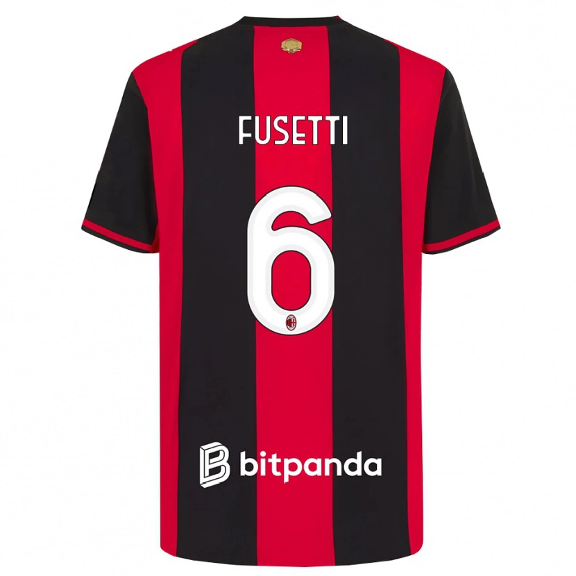 Danxen Niño Camiseta Laura Fusetti #6 Rojo Negro Blanco 1ª Equipación 2026/27 La Camisa México