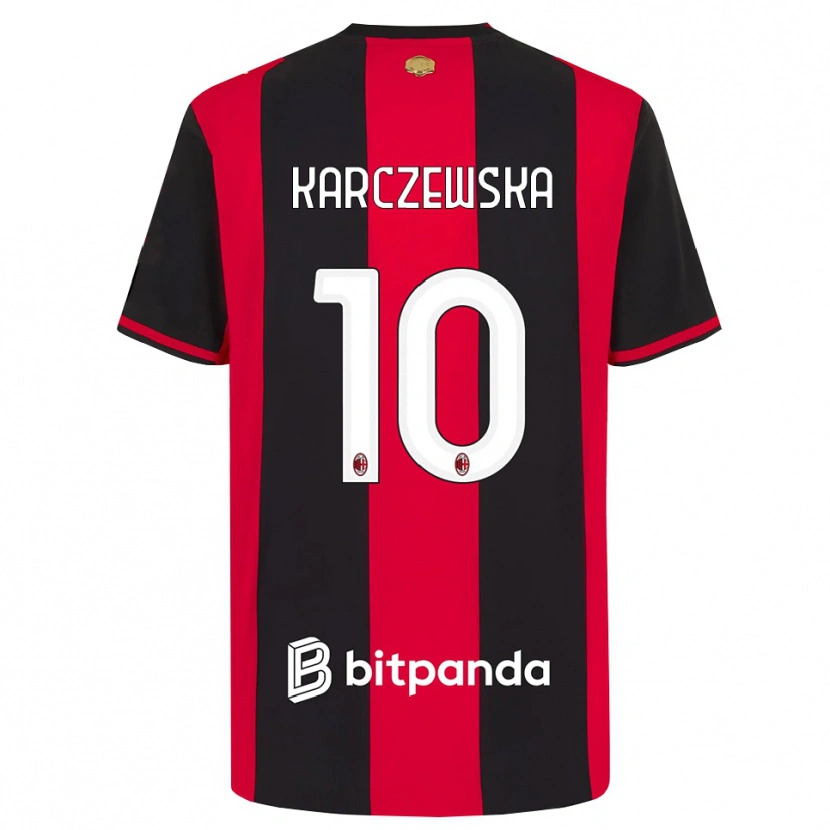 Danxen Niño Camiseta Nikola Karczewska #10 Rojo Negro Blanco 1ª Equipación 2026/27 La Camisa México
