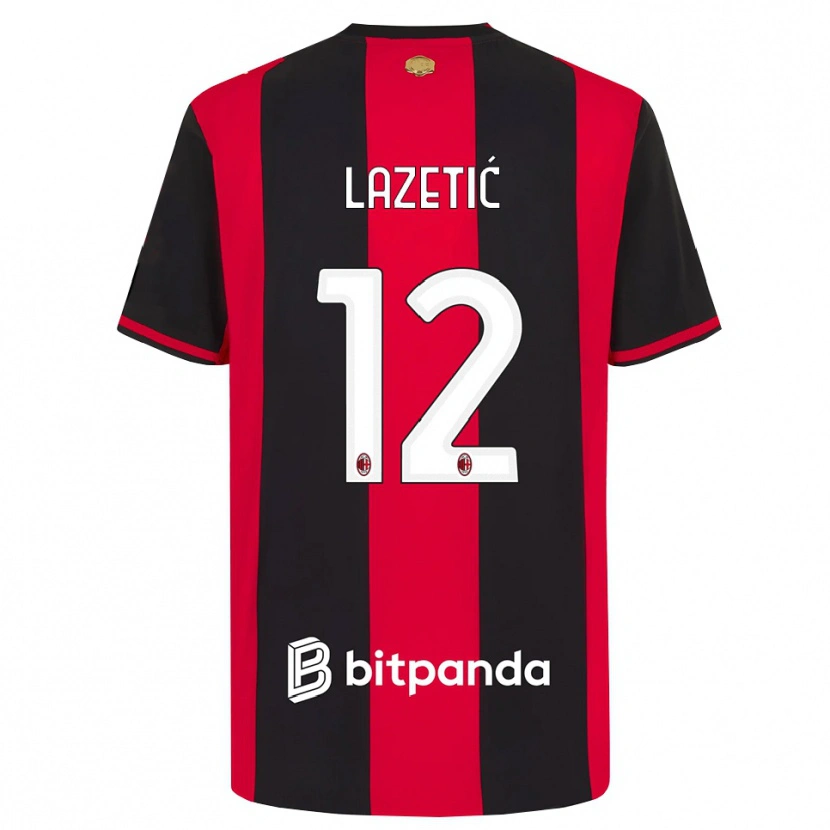 Danxen Niño Camiseta Marko Lazetic #12 Rojo Negro Blanco 1ª Equipación 2026/27 La Camisa México