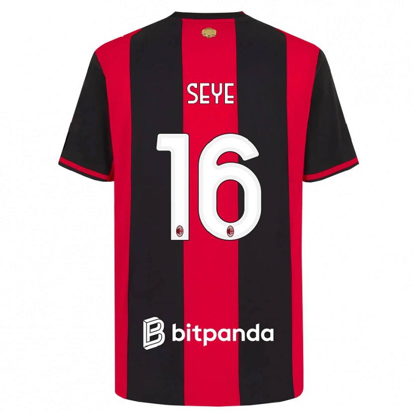 Danxen Niño Camiseta Abdou Seye #16 Rojo Negro Blanco 1ª Equipación 2026/27 La Camisa México