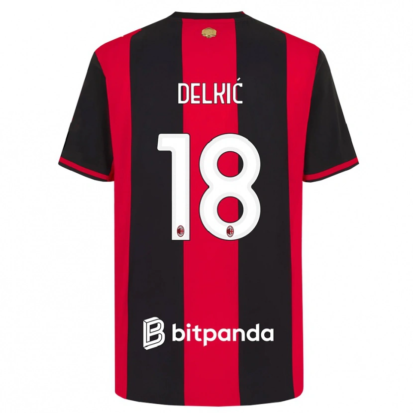 Danxen Niño Camiseta Dino Delkić #18 Rojo Negro Blanco 1ª Equipación 2026/27 La Camisa México