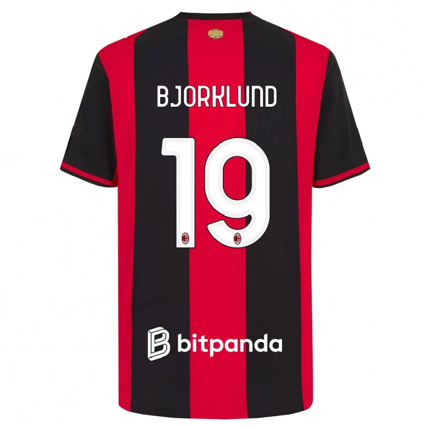 Danxen Niño Camiseta Lukas Bjorklund #19 Rojo Negro Blanco 1ª Equipación 2026/27 La Camisa México