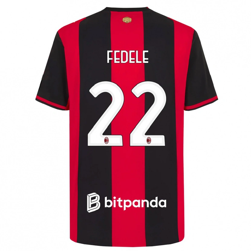 Danxen Niño Camiseta Noemi Fedele #22 Rojo Negro Blanco 1ª Equipación 2026/27 La Camisa México