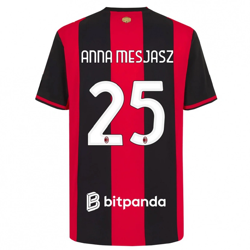 Danxen Niño Camiseta Małgorzata Anna Mesjasz #25 Rojo Negro Blanco 1ª Equipación 2026/27 La Camisa México