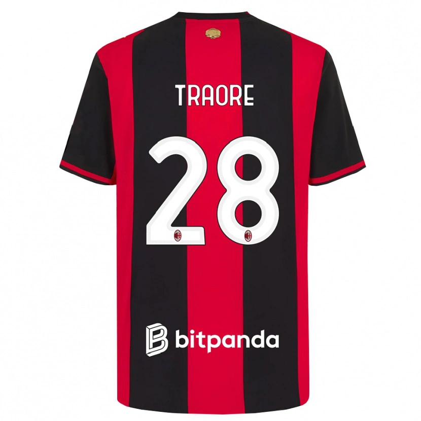 Danxen Niño Camiseta Chaka Traore #28 Rojo Negro Blanco 1ª Equipación 2026/27 La Camisa México