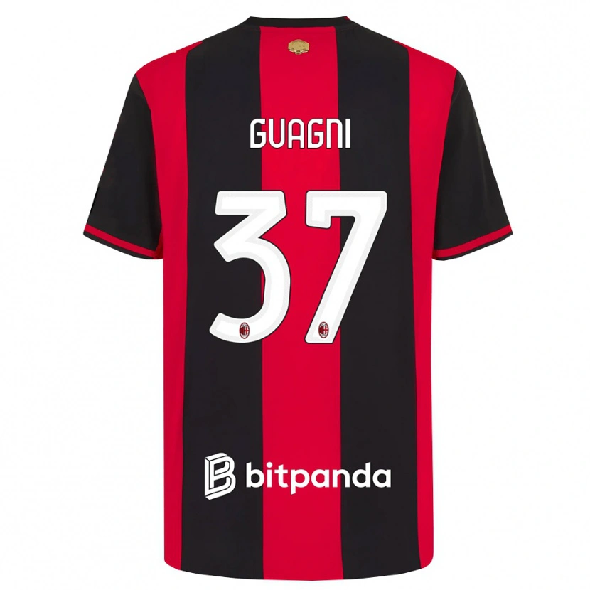 Danxen Niño Camiseta Alia Guagni #37 Rojo Negro Blanco 1ª Equipación 2026/27 La Camisa México