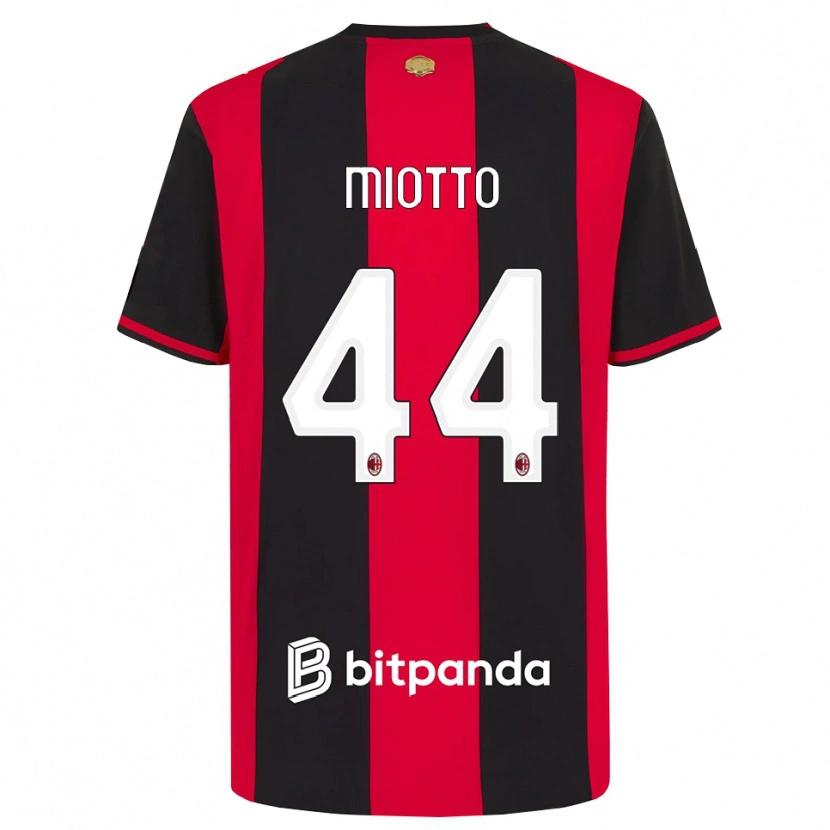 Danxen Niño Camiseta Giorgia Miotto #44 Rojo Negro Blanco 1ª Equipación 2026/27 La Camisa México