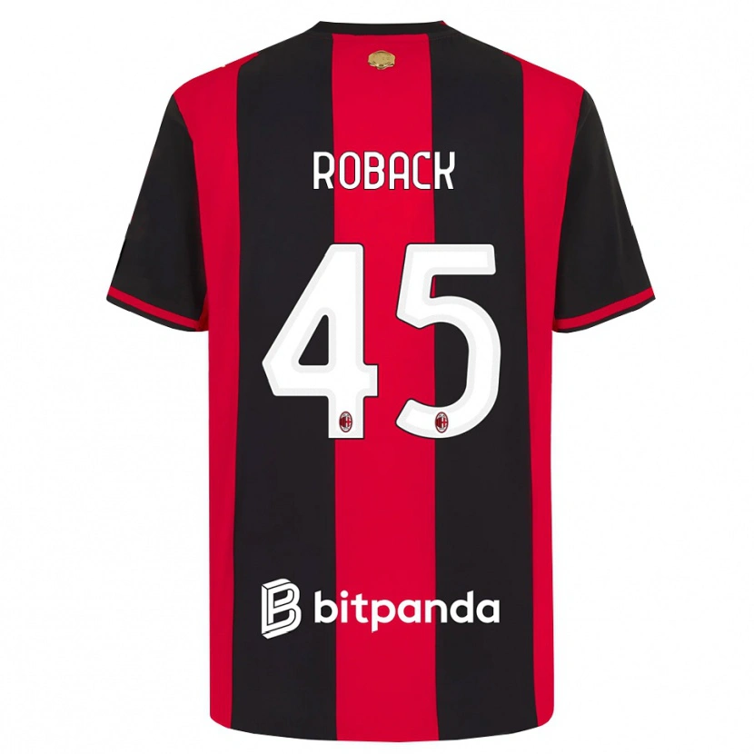 Danxen Niño Camiseta Emil Roback #45 Rojo Negro Blanco 1ª Equipación 2026/27 La Camisa México