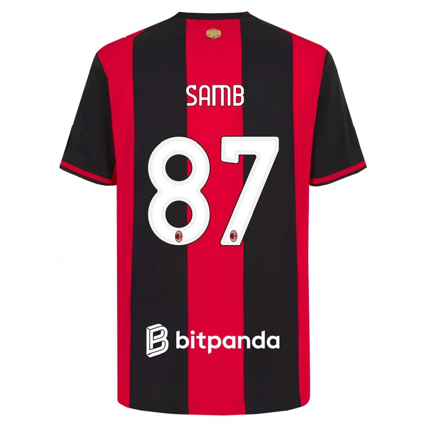 Danxen Niño Camiseta Ablaye Samb #87 Rojo Negro Blanco 1ª Equipación 2026/27 La Camisa México