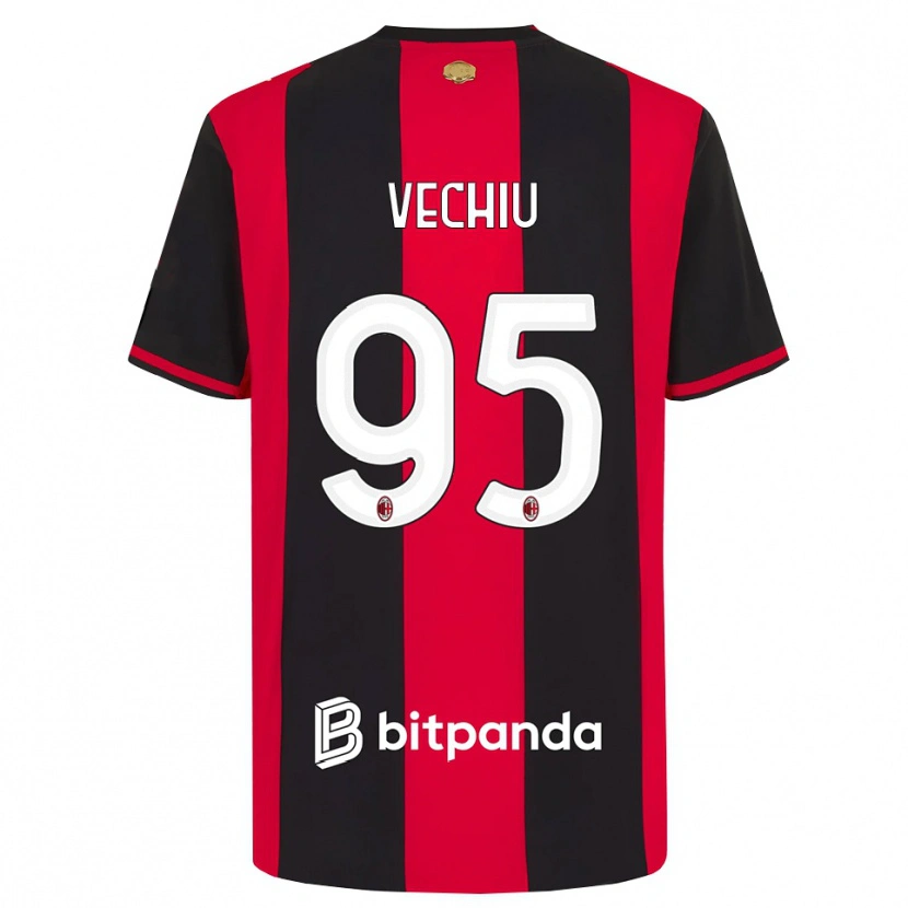 Danxen Niño Camiseta Christian Vechiu #95 Rojo Negro Blanco 1ª Equipación 2026/27 La Camisa México