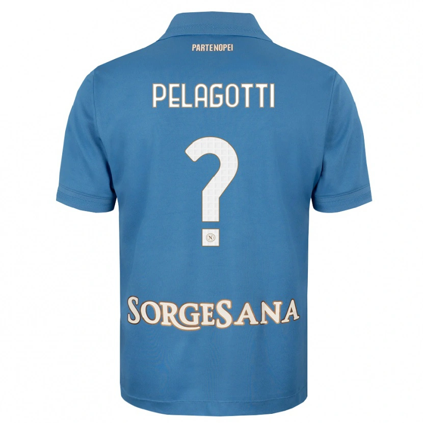 Danxen Niño Camiseta Ludovico Benjamin Pelagotti #0 Azul Neblina Blanco 1ª Equipación 2026/27 La Camisa México