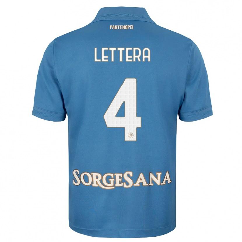Danxen Niño Camiseta Alessio Lettera #4 Azul Neblina Blanco 1ª Equipación 2026/27 La Camisa México
