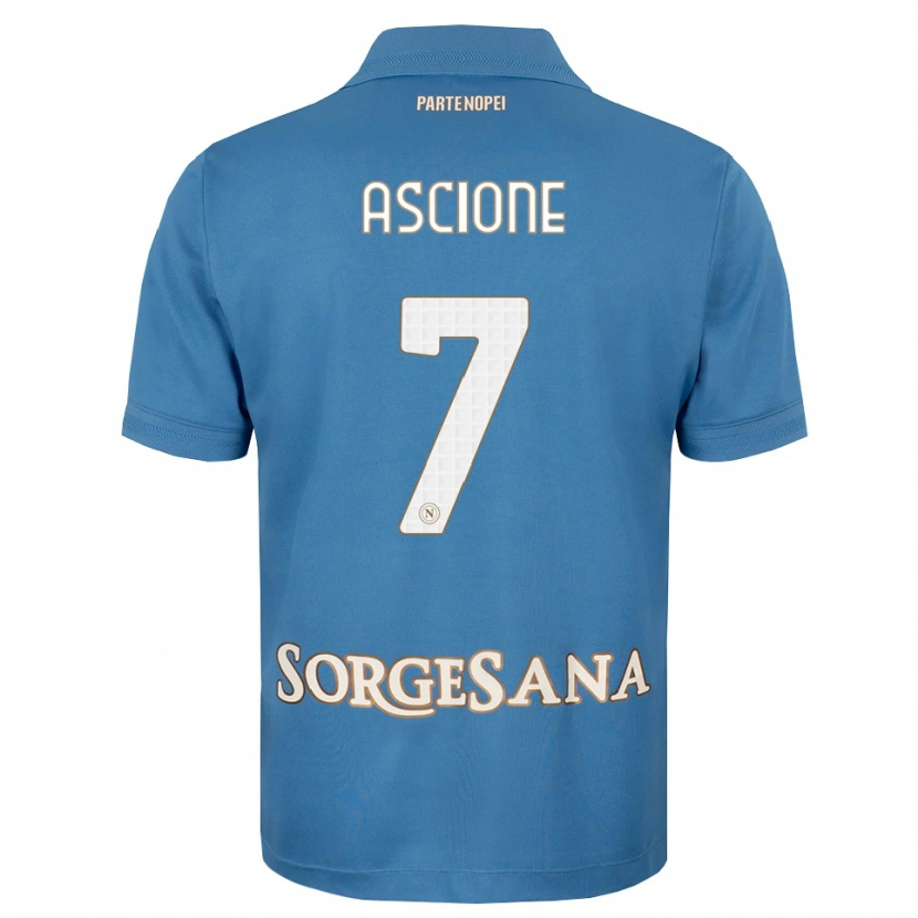 Danxen Niño Camiseta Simone Ascione #7 Azul Neblina Blanco 1ª Equipación 2026/27 La Camisa México