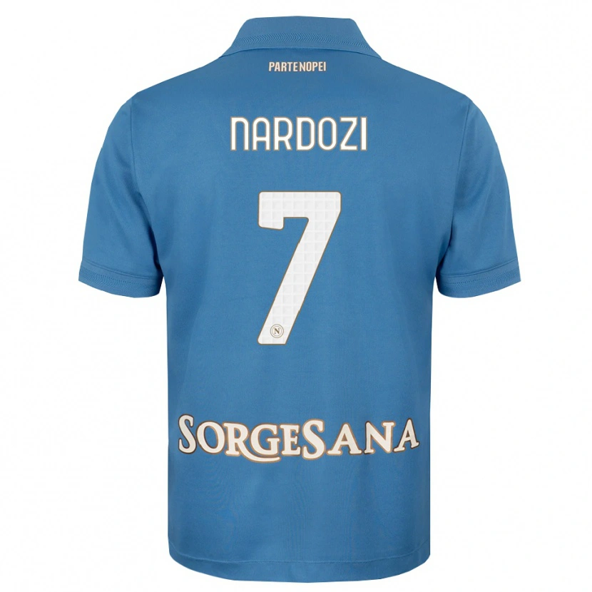 Danxen Niño Camiseta Manuel Nardozi #7 Azul Neblina Blanco 1ª Equipación 2026/27 La Camisa México
