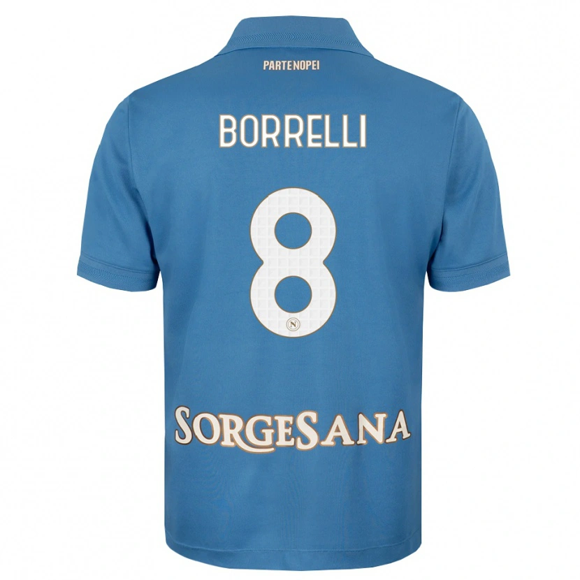 Danxen Niño Camiseta Ciro Borrelli #8 Azul Neblina Blanco 1ª Equipación 2026/27 La Camisa México