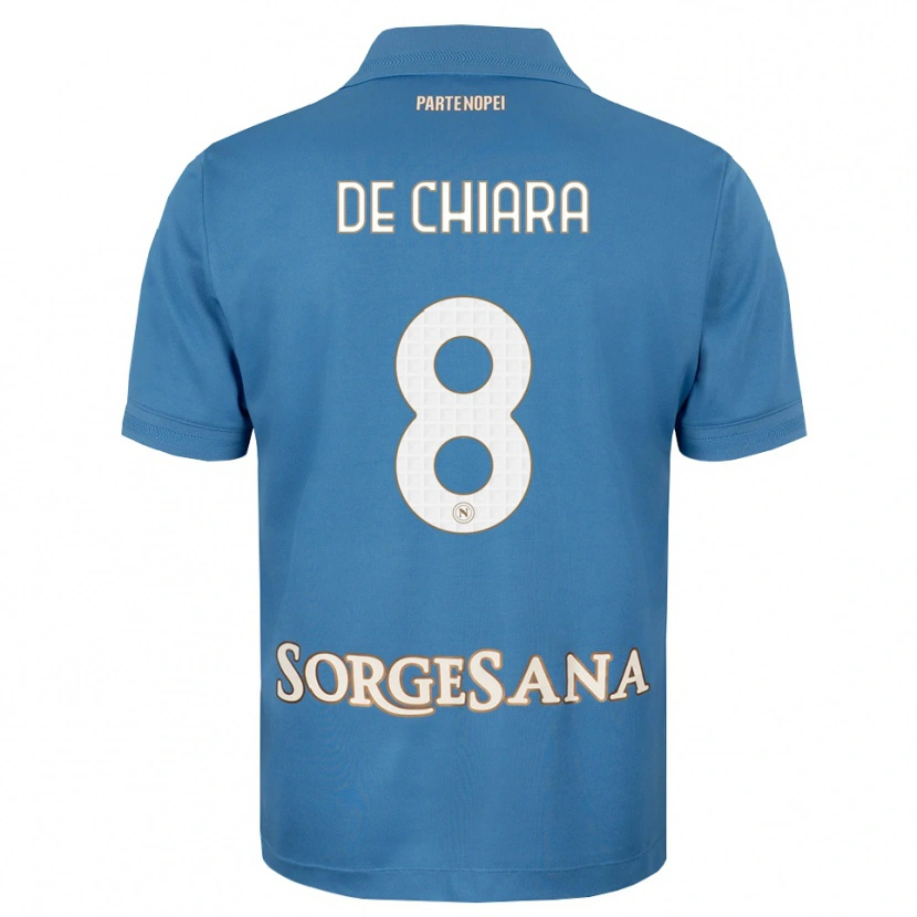 Danxen Niño Camiseta Emmanuele De Chiara #8 Azul Neblina Blanco 1ª Equipación 2026/27 La Camisa México