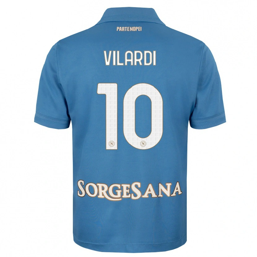 Danxen Niño Camiseta Mario Vilardi #10 Azul Neblina Blanco 1ª Equipación 2026/27 La Camisa México