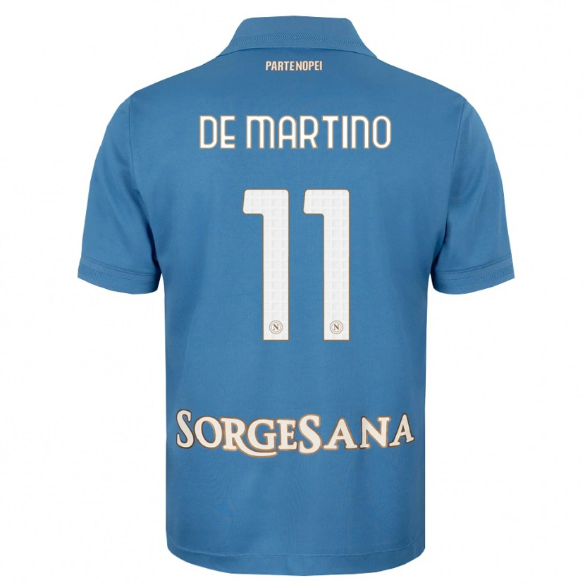 Danxen Niño Camiseta Giuseppe De Martino #11 Azul Neblina Blanco 1ª Equipación 2026/27 La Camisa México