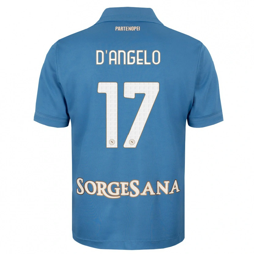 Danxen Niño Camiseta Giuseppe D'angelo #17 Azul Neblina Blanco 1ª Equipación 2026/27 La Camisa México