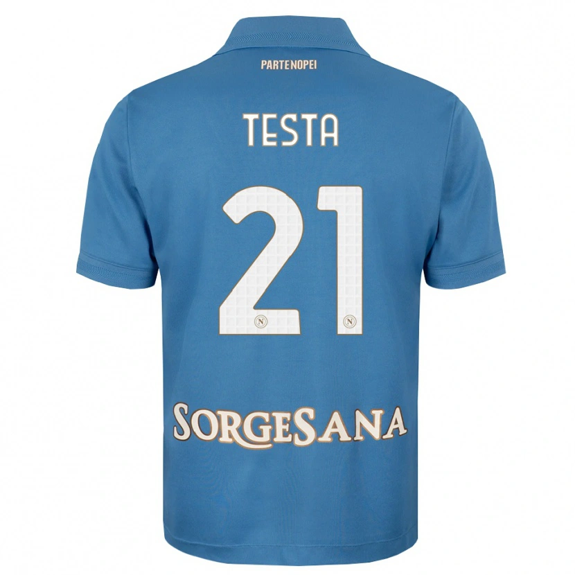 Danxen Niño Camiseta Vincenzo Testa #21 Azul Neblina Blanco 1ª Equipación 2026/27 La Camisa México