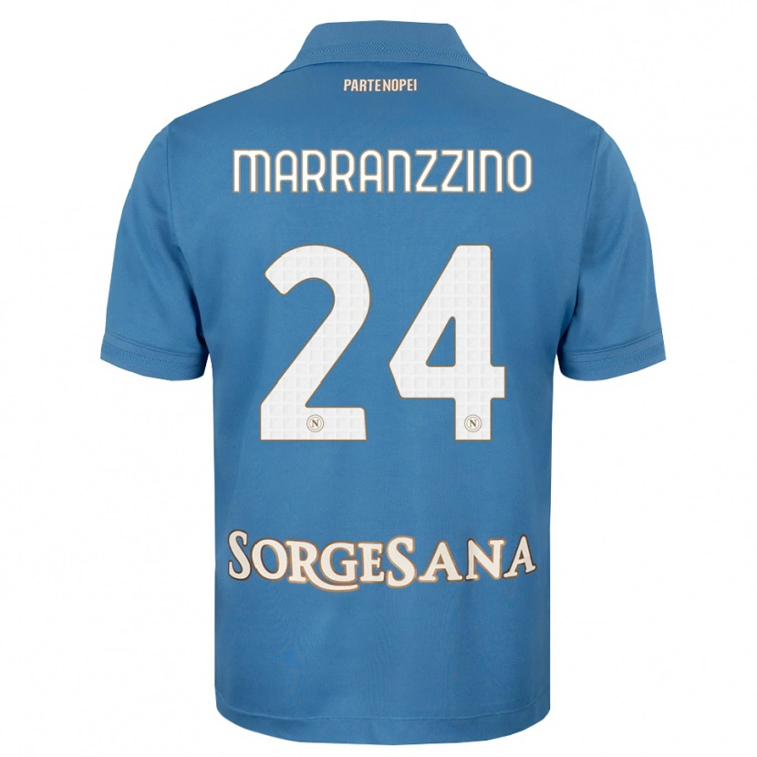 Danxen Niño Camiseta Pasquale Marranzzino #24 Azul Neblina Blanco 1ª Equipación 2026/27 La Camisa México