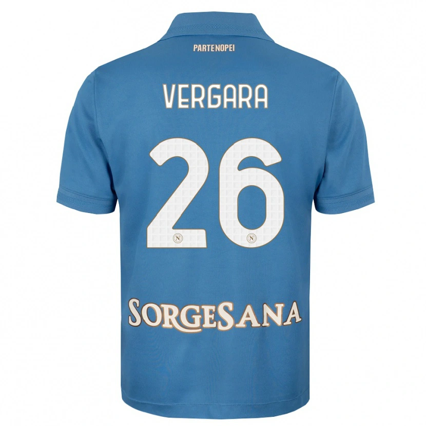 Danxen Niño Camiseta Antonio Vergara #26 Azul Neblina Blanco 1ª Equipación 2026/27 La Camisa México
