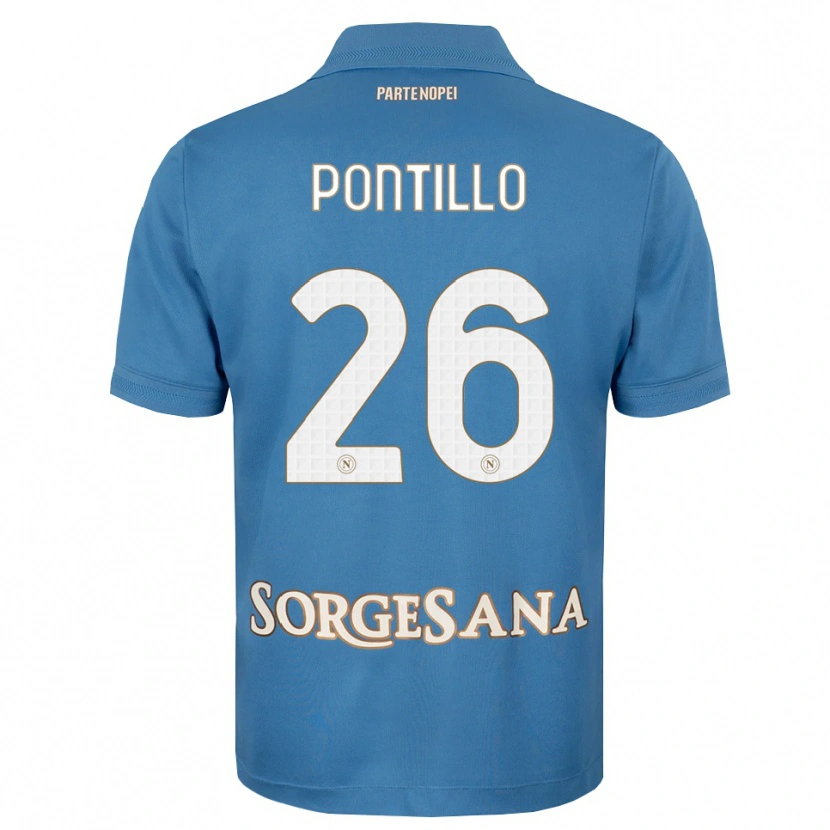 Danxen Niño Camiseta Pasquale Pontillo #26 Azul Neblina Blanco 1ª Equipación 2026/27 La Camisa México