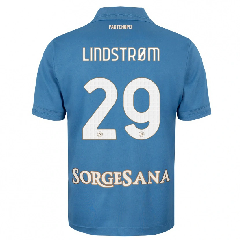 Danxen Niño Camiseta Jesper Lindstrøm #29 Azul Neblina Blanco 1ª Equipación 2026/27 La Camisa México