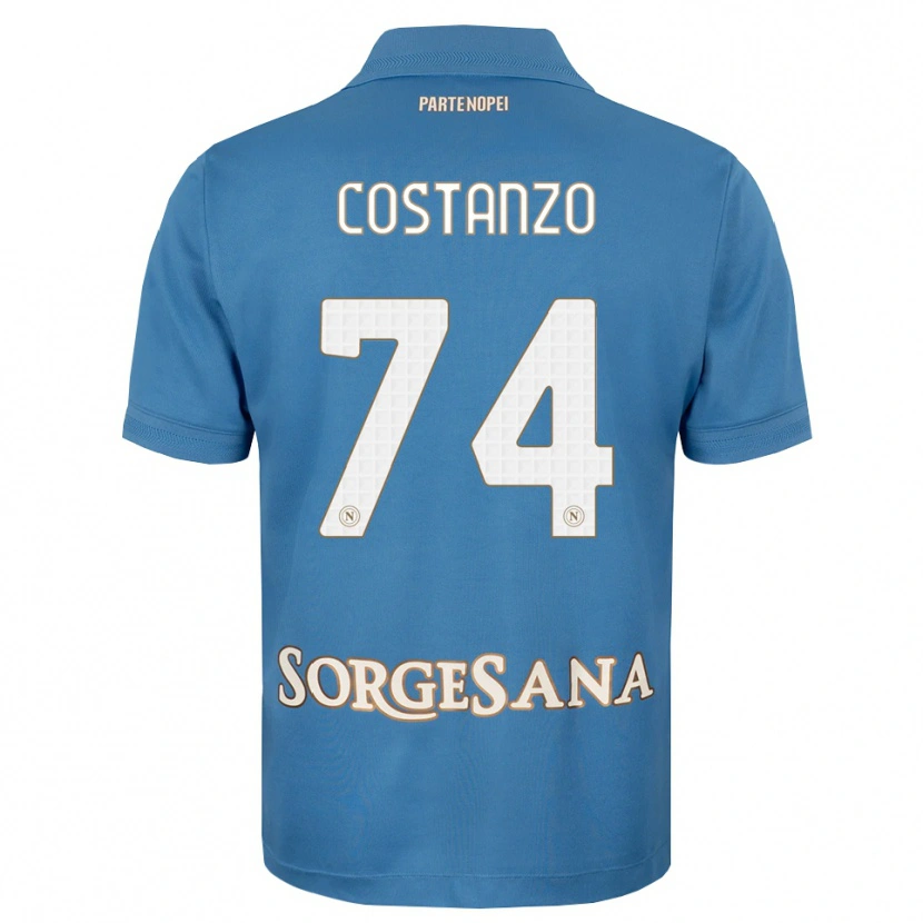 Danxen Niño Camiseta Davide Costanzo #74 Azul Neblina Blanco 1ª Equipación 2026/27 La Camisa México