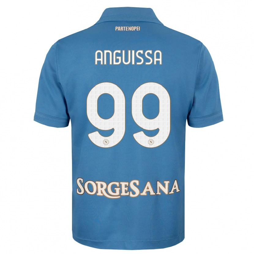 Danxen Niño Camiseta Frank Anguissa #99 Azul Neblina Blanco 1ª Equipación 2026/27 La Camisa México