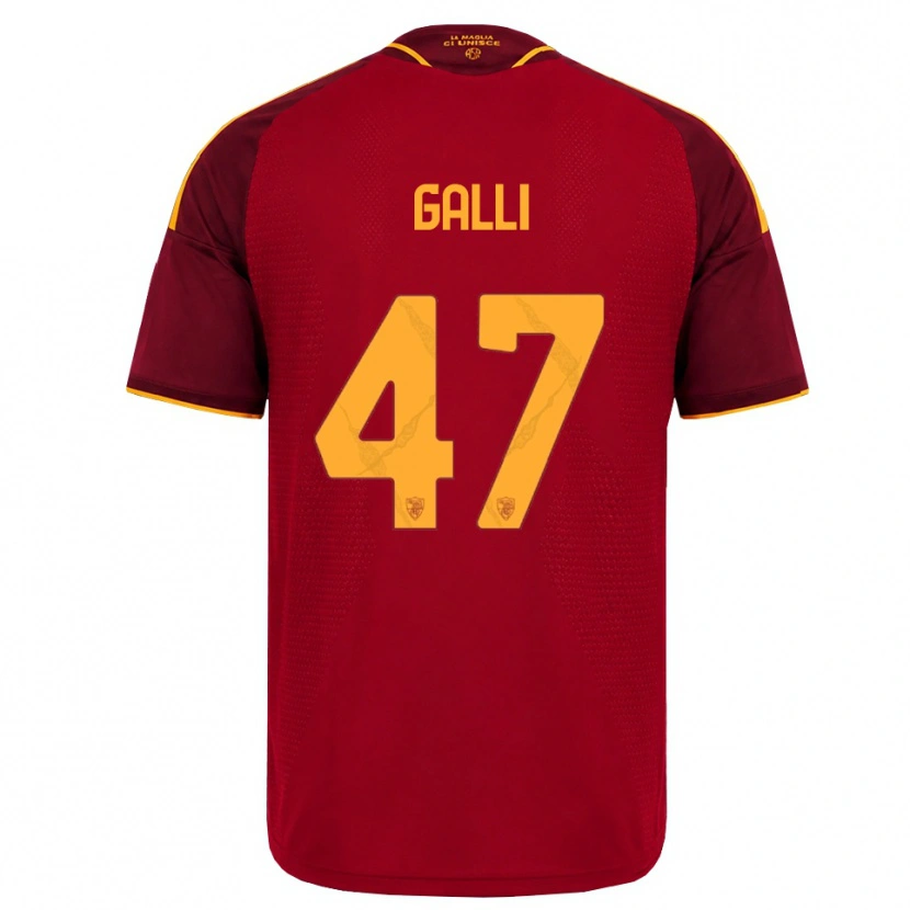 Danxen Niño Camiseta Giulia Galli #47 Rojo Dorado Amarillo 1ª Equipación 2026/27 La Camisa México