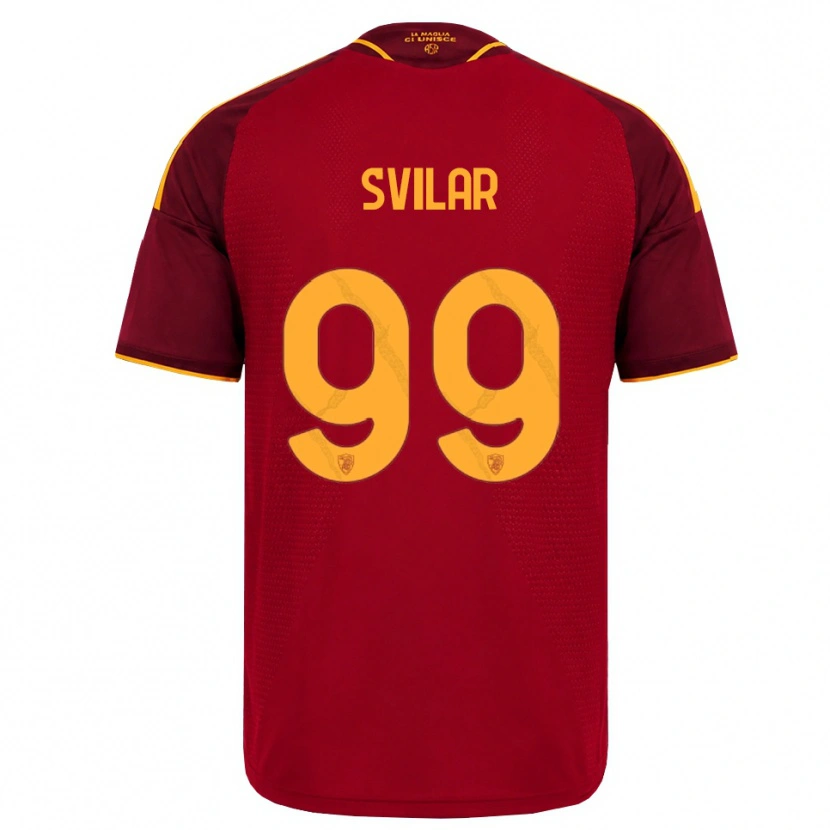 Danxen Niño Camiseta Mile Svilar #99 Rojo Dorado Amarillo 1ª Equipación 2026/27 La Camisa México