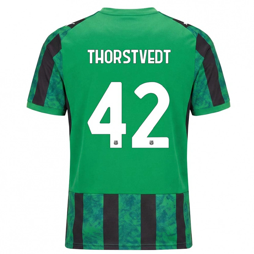 Danxen Niño Camiseta Kristian Thorstvedt #42 Verde Negro Blanco 1ª Equipación 2026/27 La Camisa México