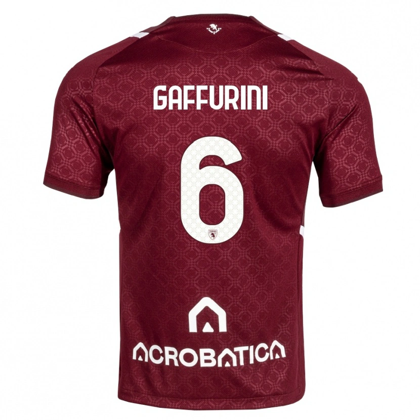 Danxen Niño Camiseta Davide Gaffurini #6 Burdeos Blanco 1ª Equipación 2026/27 La Camisa México