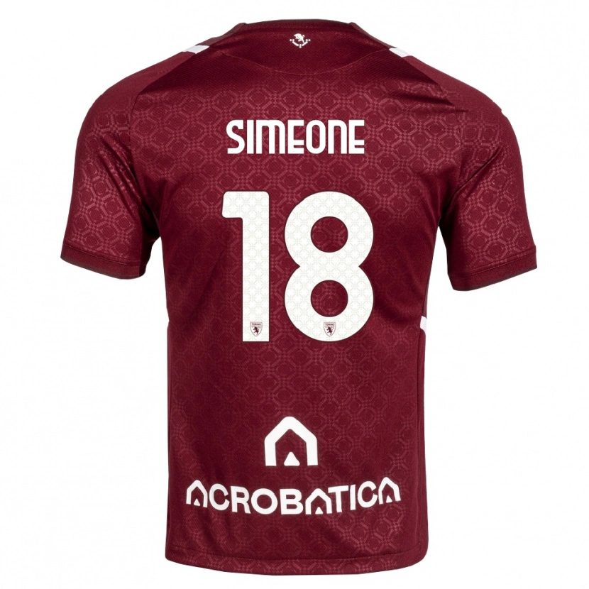 Danxen Niño Camiseta Giovanni Simeone #18 Burdeos Blanco 1ª Equipación 2026/27 La Camisa México