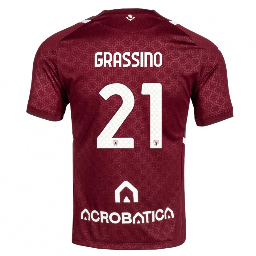 Danxen Niño Camiseta Giulia Grassino #21 Burdeos Blanco 1ª Equipación 2026/27 La Camisa México