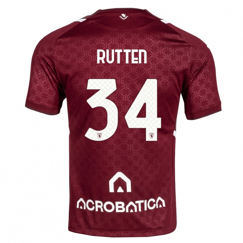 Danxen Niño Camiseta Jill Rutten #34 Burdeos Blanco 1ª Equipación 2026/27 La Camisa México