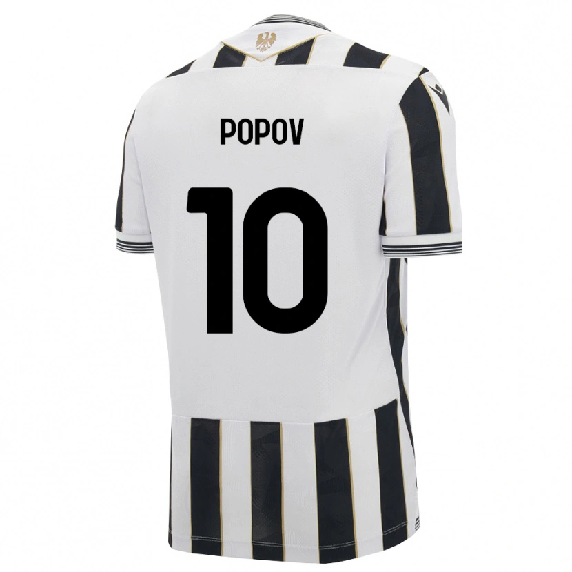 Danxen Niño Camiseta Nikolay Popov #10 Negro Blanco Rosa 1ª Equipación 2026/27 La Camisa México