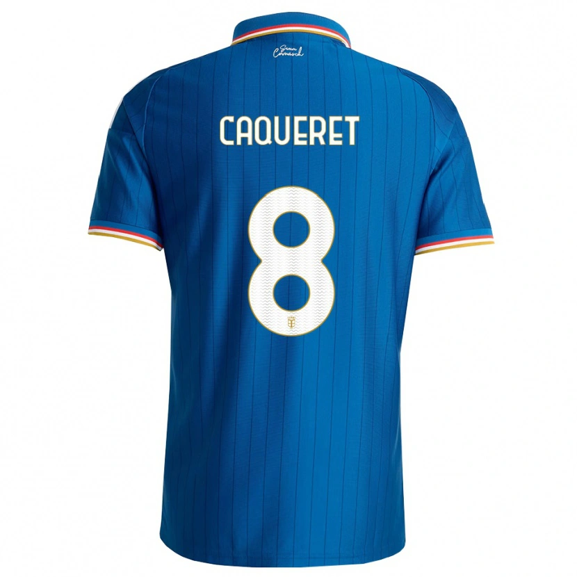 Danxen Niño Camiseta Maxence Caqueret #8 Azul Blanco Rojo 1ª Equipación 2026/27 La Camisa México