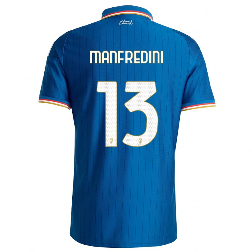 Danxen Niño Camiseta Matteo Manfredini #13 Azul Blanco Rojo 1ª Equipación 2026/27 La Camisa México