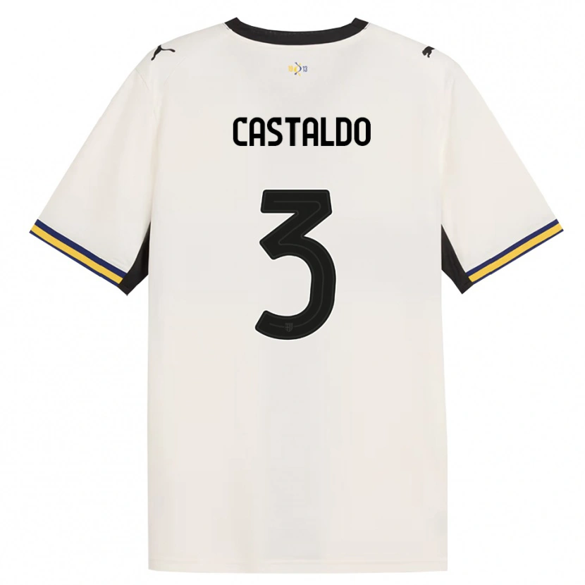 Danxen Niño Camiseta Antonio Castaldo #3 Blanco Roto Negro Amarillo 1ª Equipación 2026/27 La Camisa México
