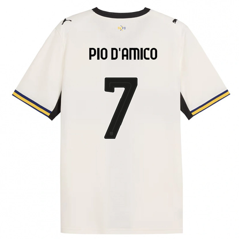 Danxen Niño Camiseta Dario Pio D'amico #7 Blanco Roto Negro Amarillo 1ª Equipación 2026/27 La Camisa México