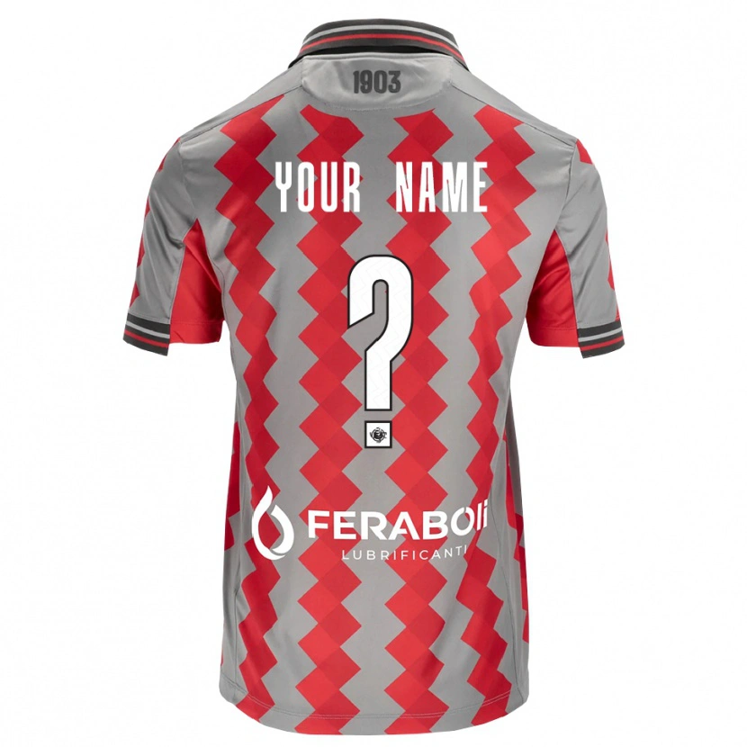 Danxen Niño Camiseta Su Nombre #0 Gris Rojo Blanco 1ª Equipación 2026/27 La Camisa México