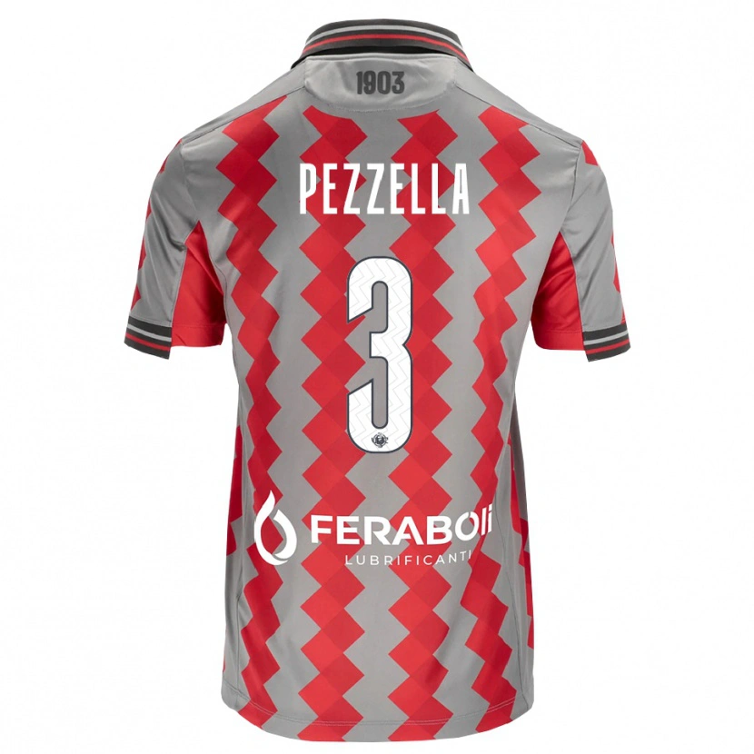 Danxen Niño Camiseta Giuseppe Pezzella #3 Gris Rojo Blanco 1ª Equipación 2026/27 La Camisa México