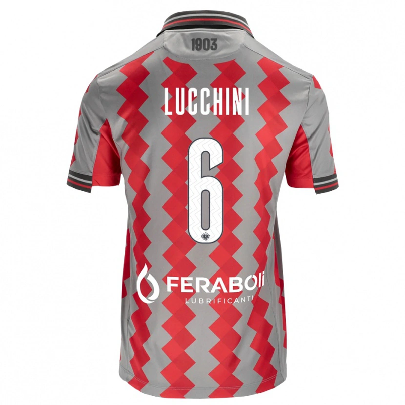 Danxen Niño Camiseta Matteo Lucchini #6 Gris Rojo Blanco 1ª Equipación 2026/27 La Camisa México
