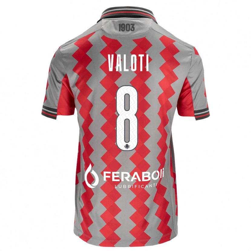 Danxen Niño Camiseta Mattia Valoti #8 Gris Rojo Blanco 1ª Equipación 2026/27 La Camisa México