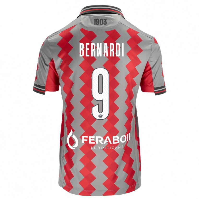 Danxen Niño Camiseta Andrea Bernardi #9 Gris Rojo Blanco 1ª Equipación 2026/27 La Camisa México