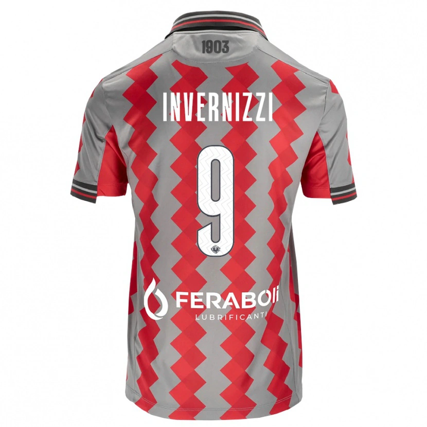 Danxen Niño Camiseta Leonardo Invernizzi #9 Gris Rojo Blanco 1ª Equipación 2026/27 La Camisa México